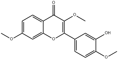 2-(3-Hydroxy-4-methoxyphenyl)-3,7-dimethoxy-4H-chromen-4-one 化学構造式