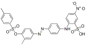 2-[4-[[4-[[(p-tolyl)sulphonyl]oxy]-m-tolyl]azo]anilino]-5-nitrobenzenesulphonic acid 结构式