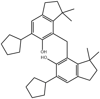 4,4'-methylenebis[6-cyclopentyl-3,3-dimethylindan-5-ol] Structure