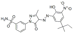 3-[4-[[5-(1,1-dimethylpropyl)-2-hydroxy-3-nitrophenyl]azo]-4,5-dihydro-3-methyl-5-oxo-1H-pyrazol-1-yl]benzenesulphonamide  Struktur