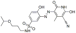 3-[(5-cyano-1,2-dihydro-6-hydroxy-4-methyl-2-oxo-3-pyridyl)azo]-4-hydroxy-N-[3-(1-methylethoxy)propyl]benzenesulphonamide  Structure