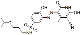 3-[(5-cyano-1,2-dihydro-6-hydroxy-4-methyl-2-oxo-3-pyridyl)azo]-4-hydroxy-N-[3-(1-methylethoxy)propyl]benzenesulphonamide ,93893-63-1,结构式