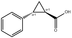trans-2-フェニル-1-シクロプロパンカルボン酸 化学構造式