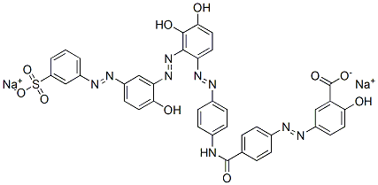 disodium 5-[[4-[[[4-[[dihydroxy[[2-hydroxy-5-[(3-sulphonatophenyl)azo]phenyl]azo]phenyl]azo]phenyl]amino]carbonyl]phenyl]azo]salicylate 结构式