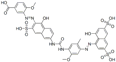 93919-21-2 3-[[1-hydroxy-6-[[[[4-[(8-hydroxy-3,6-disulpho-1-naphthyl)azo]-2-methoxy-5-methylphenyl]amino]carbonyl]amino]-3-sulpho-2-naphthyl]azo]-p-anisic acid 