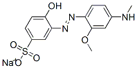 sodium 4-hydroxy-3-[[2-methoxy-4-(N-methylamino)phenyl]azo]benzenesulphonate Structure