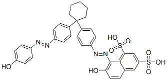 7-hydroxy-8-[[4-[1-[4-[(4-hydroxyphenyl)azo]phenyl]cyclohexyl]phenyl]azo]naphthalene-1,3-disulphonic acid Structure