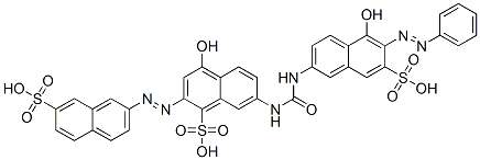 4-hydroxy-7-[[[[5-hydroxy-6-(phenylazo)-7-sulpho-2-naphthyl]amino]carbonyl]amino]-2-[(7-sulpho-2-naphthyl)azo]naphthalenesulphonic acid Struktur