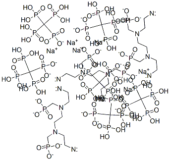 hexasodium hexahydrogen [ethane-1,2-diylbis[[(phosphonatomethyl)imino]ethane-2,1-diylnitrilobis(methylene)]]tetrakisphosphonate 化学構造式