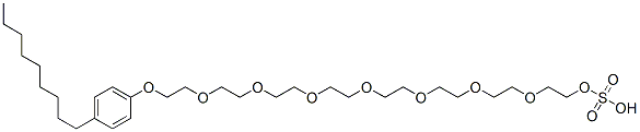 硫酸水素23-(4-ノニルフェノキシ)-3,6,9,12,15,18,21-ヘプタオキサトリコサン-1-イル 化学構造式