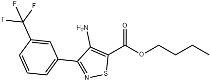 4-アミノ-3-[3-(トリフルオロメチル)フェニル]-5-イソチアゾールカルボン酸ブチル 化学構造式