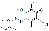 3-Pyridinecarbonitrile,  5-[2-(2,6-dimethylphenyl)diazenyl]-1-ethyl-1,2-dihydro-6-hydroxy-4-methyl-2-oxo-,939281-03-5,结构式