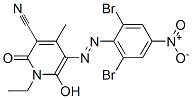 3-Pyridinecarbonitrile,  5-[2-(2,6-dibromo-4-nitrophenyl)diazenyl]-1-ethyl-1,2-dihydro-6-hydroxy-4-methyl-2-oxo- Struktur