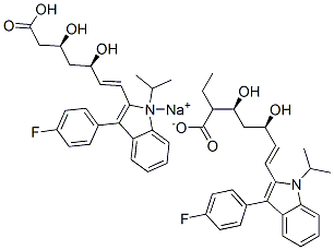Fluvastatin N-Ethyl Sodium Salt (Fluvastatin Impurity) 化学構造式