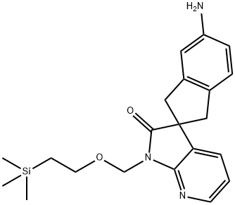 5-aMino-1'-((2-(triMethylsilyl)ethoxy)Methyl)-1,3-dihydrospiro[indene-2,3'-pyrrolo[2,3-b]pyridin]-2'(1'H)-one 化学構造式