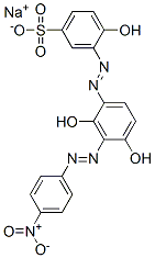 sodium 3-[[2,4-dihydroxy-3-[(4-nitrophenyl)azo]phenyl]azo]-4-hydroxybenzenesulphonate Structure