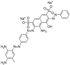 disodium 4-amino-3-[[4-[(2,4-diamino-5-methylphenyl)azo]phenyl]azo]-5-hydroxy-6-(phenylazo)naphthalene-2,7-disulphonate Structure