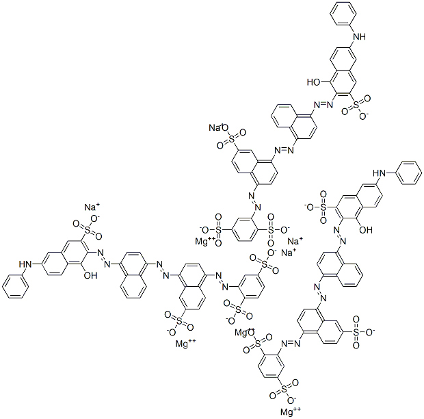 2-[[4-[[4-[[6-anilino-1-hydroxy-3-sulpho-2-naphthyl]azo]-1-naphthyl]azo]-6-sulpho-1-naphthyl]azo]benzene-1,4-disulphonic acid, magnesium sodium salt Structure