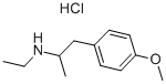 2-エチルアミノ-1-(4-メトキシフェニル)プロパン塩酸塩 化学構造式