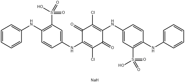 disodium 3,3'-[(2,5-dichloro-3,6-dioxocyclohexa-1,4-diene-1,4-diyl)diimino]bis[6-anilinobenzenesulphonate],93964-66-0,结构式