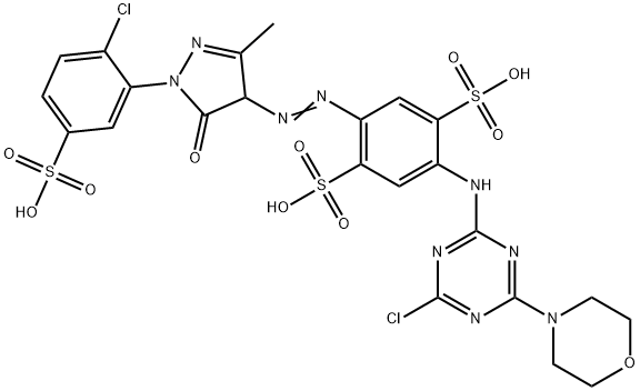 93965-05-0 2-[[4-chloro-6-morpholino-1,3,5-triazin-2-yl]amino]-5-[[1-(2-chloro-5-sulphophenyl)-4,5-dihydro-3-methyl-5-oxo-1H-pyrazol-4-yl]azo]benzene-1,4-disulphonic acid