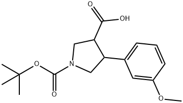 4-(3'-METHOXY)PHENYL-3-CARBOXY-1-BOC-PYRROLIDINE Structure