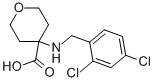 4-[[(2,4-DICHLOROPHENYL)METHYL]AMINO]TETRAHYDRO-2H-PYRAN-4-CARBOXYLIC ACID Struktur