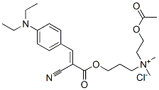 [2-(acetoxy)ethyl]-3-[[2-cyano-3-[4-(diethylamino)phenyl]-1-oxoallyl]oxy]propyldimethylammonium chloride Struktur