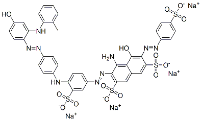 tetrasodium 4-amino-5-hydroxy-3-[[4-[[4-[[4-hydroxy-2-[(o-tolyl)amino]phenyl]azo]phenyl]amino]-3-sulphonatophenyl]azo]-6-[(4-sulphonatophenyl)azo]naphthalene-2,7-disulphonate,93982-63-9,结构式