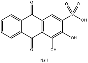 disodium hydrogen -9,10-dihydro-3,4-dioxido-9,10-dioxoanthracene-2-sulphonate Struktur