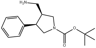 Trans-tert-butyl 3-(aMinoMethyl)-4-phenylpyrrolidine-1-carboxylate hydrochloride,939823-97-9,结构式