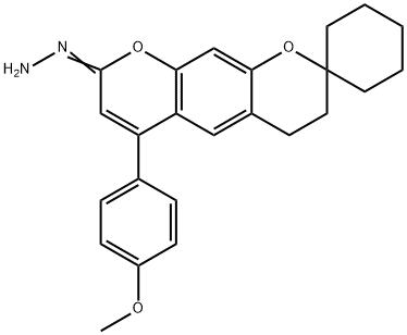 6'-(4-Methoxyphenyl)-3',4'-dihydro-8'H-spiro[cyclohexane-1,2'-pyrano[3,2-g]chromen]-8'-one hyd Struktur