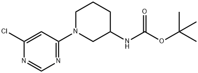 N-[1-(6-氯-4-嘧啶基)-3-哌啶基]氨基甲酸叔丁酯, 939986-09-1, 结构式