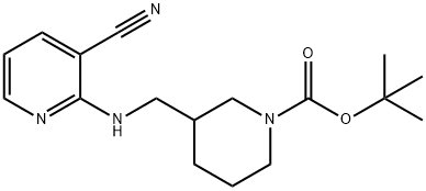 3-[(3-Cyano-pyridin-2-ylaMino)-Methyl]-piperidine-1-carboxylic acid tert-butyl ester, 98+% C17H24N4O2, MW: 316.40|3-[[(3-氰基-2-吡啶基)氨基]甲基]-1-哌啶甲酸叔丁酯