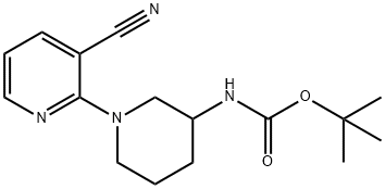 N-[1-(3-氰基-2-吡啶基)-3-哌啶基]氨基甲酸叔丁酯,939986-24-0,结构式