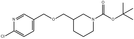 3-[[(6-氯-3-吡啶基)甲氧基]甲基]-1-哌啶甲酸叔丁酯 结构式