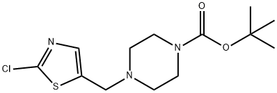4-(2-Chloro-thiazol-5-ylMethyl)-piperazine-1-carboxylic acid tert-butyl ester, 98+% C13H20ClN3O2S, MW: 317.84 化学構造式