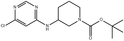 3-(6-Chloro-pyriMidin-4-ylaMino)-piperidine-1-carboxylic acid tert-butyl ester, 98+% C14H21ClN4O2, MW: 312.80|3-[(6-氯-4-嘧啶基)氨基]-1-哌啶甲酸叔丁酯