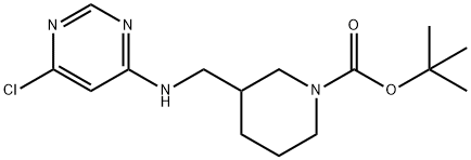 3-[(6-Chloro-pyriMidin-4-ylaMino)-Methyl]-piperidine-1-carboxylic acid tert-butyl ester, 98+% C15H23ClN4O2, MW: 326.82 Struktur