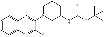 N-[1-(3-氯-2-喹喔啉基)-3-哌啶基]氨基甲酸叔丁酯,939986-91-1,结构式