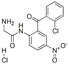 2-アミノ-N-[2-(2-クロロベンゾイル)-4-ニトロフェニル]アセトアミド・塩酸塩 化学構造式
