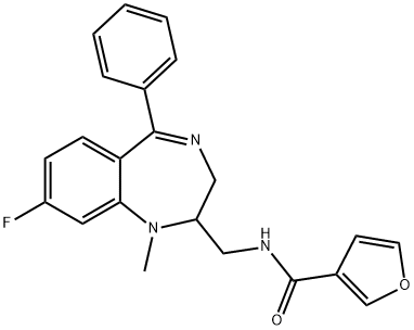 N-[(8-fluoro-2,3-dihydro-1-methyl-5-phenyl-1H-benzo-1,4-diazepin-2-yl)methyl]-3-furamide Structure