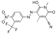 3-Pyridinecarbonitrile,  1,2-dihydro-6-hydroxy-1,4-dimethyl-5-[2-[4-nitro-3-(trifluoromethyl)phenyl]diazenyl]-2-oxo- 结构式