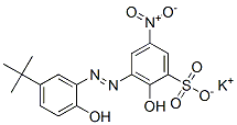 3-[(5-tert-ブチル-2-ヒドロキシフェニル)アゾ]-2-ヒドロキシ-5-ニトロベンゼンスルホン酸カリウム 化学構造式