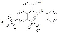 7-ヒドロキシ-8-(フェニルアゾ)ナフタレン-1,3-ジスルホン酸ジカリウム 化学構造式