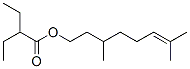 3,7-dimethyloct-6-enyl 2-ethylbutyrate Struktur