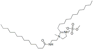 2-ドデシル-4,5-ジヒドロ-1-メチル-3-[2-[(1-オキソテトラデシル)アミノ]エチル]-1H-イミダゾール-3-イウム・メチルスルファート 化学構造式