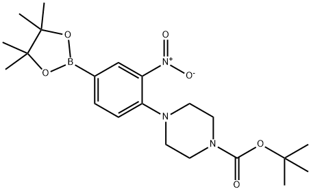 tert-Butyl 4-(2-nitro-4-(4,4,5,5-tetramethyl-1,3,2-dioxaborolan-2-yl)phenyl)piperazine-1-carboxylate95% Structure