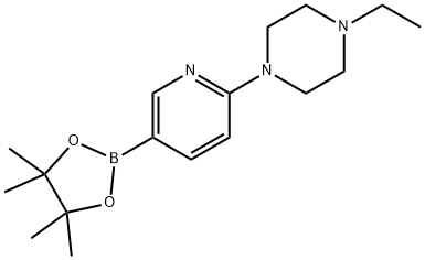 1-乙基-4-(5-(4,4,5,5-四甲基-1,3,2-二氧杂环戊硼烷-2-基)吡啶-2-基)哌嗪,940285-00-7,结构式