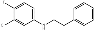 3-Chloro-4-fluoro-N-phenethylaniline 化学構造式